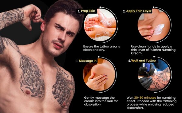 Tattoo Numbing Cream Long Pain Relief1.76 oz: Laser Removal Fast Numbing Cream, Sensitive Area Tattoos Piercing Waxing Microneedling, Artist Recommended - Image 6