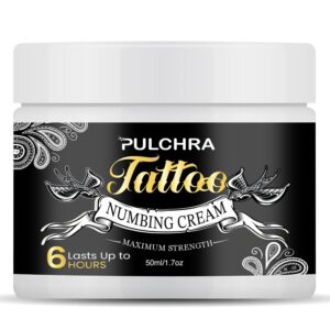 Tattoo Numbing Cream Long Pain Relief1.76 oz: Laser Removal Fast Numbing Cream, Sensitive Area Tattoos Piercing Waxing Microneedling, Artist Recommended